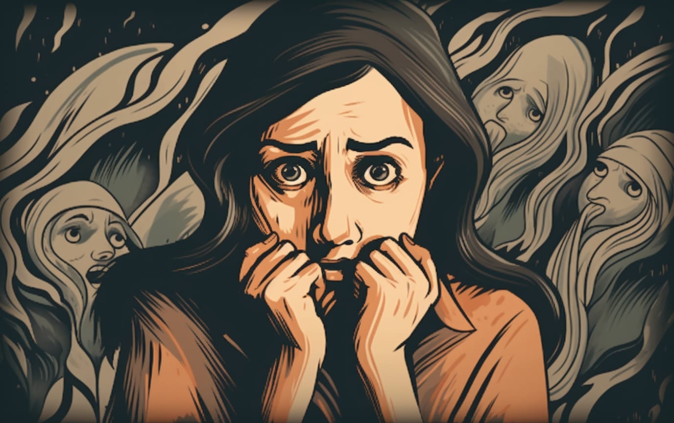 être perfectionniste nous rends anxieux et insécure, cette image démondre un femme anxieuse