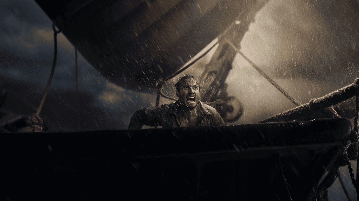 image représentant l' hypersensibilité par un marin paniquant dans la tempête