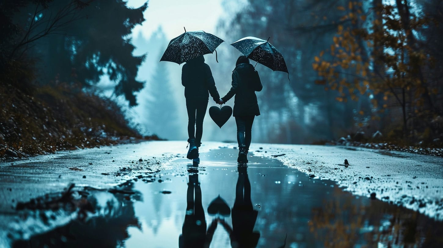Image de couverture de la catégorie Relation à soi / Aux autres représentant deux personne sous un même parapluie